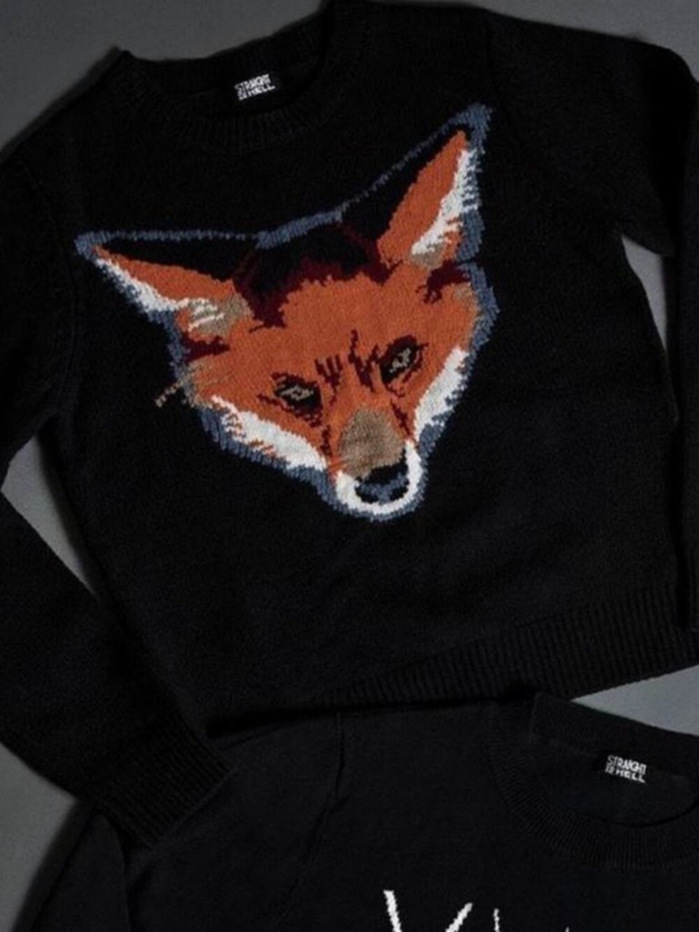 Straight To Hell Jane The Fox Sweater Jacquard Knit Size Large